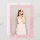 Rosa Glitzer ombre Glitzern chic Drehbuch Dreizehn Einladung (Rückseite)