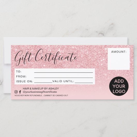 Rosa Glitzer ombre Glitzern gift Logo (Vorderseite)