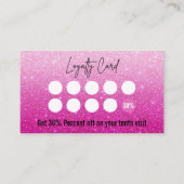 Rosa Glitzer Ombre Lash Techniker Treuekarte (Vorderseite)