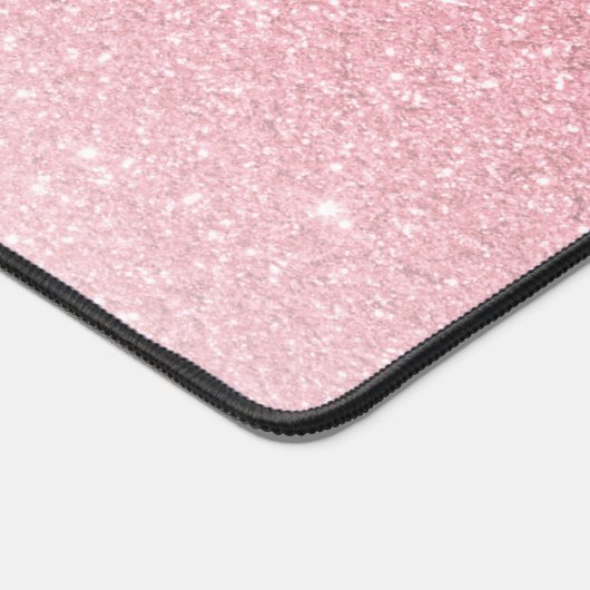 Rosa Glitzer Ombre Mit Monogramm Girly Schreibtischunterlage (Ecke)
