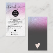 Rosa Glitzer ombre schicke Marmor Ordnung Vielen D Visitenkarte (Vorne/Hinten)