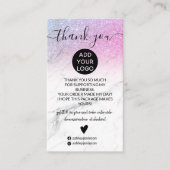 Rosa Glitzer ombre schicke Marmor Ordnung Vielen D Visitenkarte (Vorderseite)