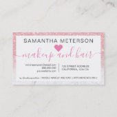 Rosa Glitzer ombre script makeup marble 10 Treuekarte (Rückseite)