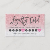 Rosa Glitzer ombre script makeup marble 10 Treuekarte (Vorderseite)