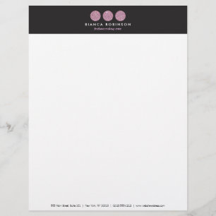 Rosa Glitzer Palette für Freelance Makeup Artist Briefbogen