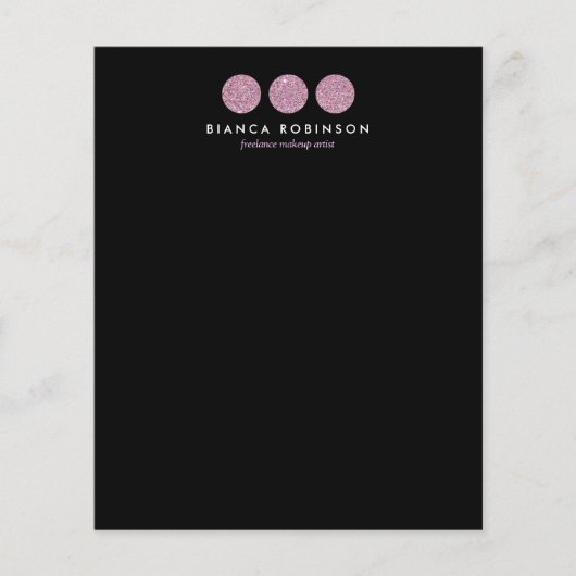 Rosa Glitzer Palette für Freelance Makeup Artist Flyer (Vorne)