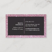 Rosa Glitzer Palette für Freelance Makeup Artist Visitenkarte (Rückseite)