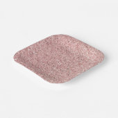 Rosa Glitzer Pappteller (Gewinkelt)