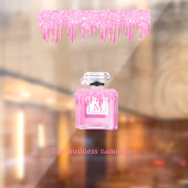 Rosa Glitzer Parfüm-Business-Monogramm Fensteraufkleber (Blatt 2)