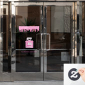 Rosa Glitzer Parfüm-Business-Monogramm Fensteraufkleber (Büro Tür)
