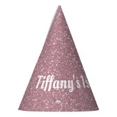 Rosa Glitzer-Party-Hüte Partyhütchen (Links)
