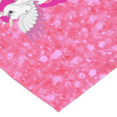 Rosa Glitzer Pastel Unicorn Party Thema Großer Tischläufer (Ecke)