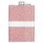 Rosa Glitzer Personalisiert Flasche Flachmann (Rückseite)