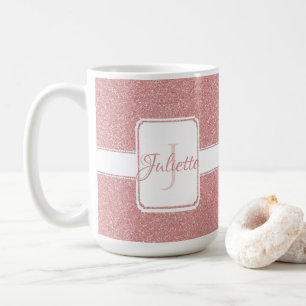Rosa Glitzer Personalisiert Kaffee Tasse