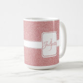 Rosa Glitzer Personalisiert Kaffee Tasse (VorderseiteRechts)