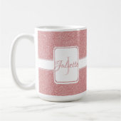 Rosa Glitzer Personalisiert Kaffee Tasse (Links)