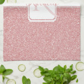 Rosa Glitzer Personalisiert Küchentücher (Gefaltet)