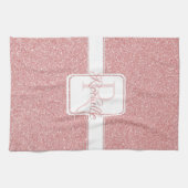 Rosa Glitzer Personalisiert Küchentücher (Horizontal)