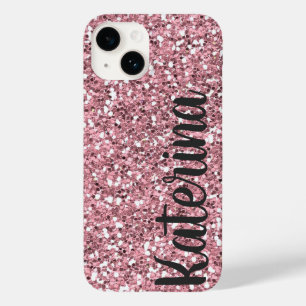 Rosa Glitzer Personalisiert mit Ihrem Namen. Fall  Case-Mate iPhone 14 Hülle