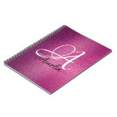 Rosa Glitzer Personalisiert Name & Monogramm Noteb Notizblock (Linke Seite)