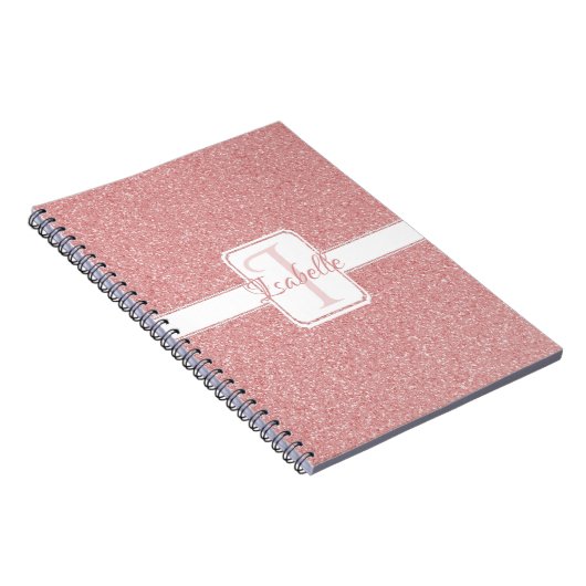 Rosa Glitzer Personalisiert Notebook Notizblock (Rechte Seite)