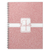 Rosa Glitzer Personalisiert Notebook Notizblock (Vorderseite)