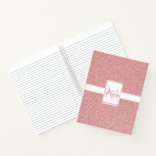 Rosa Glitzer Personalisiert Notebook Notizblock