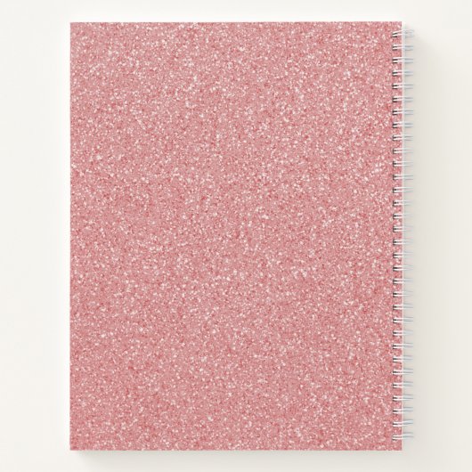 Rosa Glitzer Personalisiert Notebook Notizblock (Rückseite)