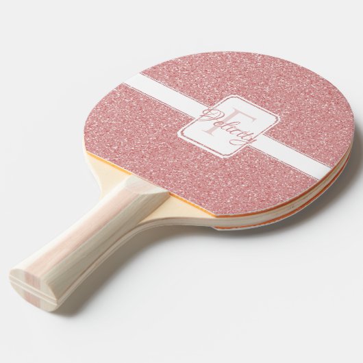 Rosa Glitzer Personalisiert Ping Pong Paddle Tischtennis Schläger (Vorderseite)
