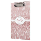 Rosa Glitzer Personalisiert Zwischenablage Klemmbrett (Links)
