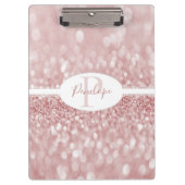 Rosa Glitzer Personalisiert Zwischenablage Klemmbrett (Vorderseite)