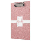 Rosa Glitzer Personalisiert Zwischenablage Klemmbrett (Links)