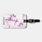 Rosa Glitzer Personalisierter Gepäckanhänger (Vorderseite horizontal)