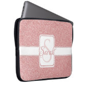 Rosa Glitzer Personalisierter Laptop-Sieb Laptopschutzhülle (Vorne Rechts)