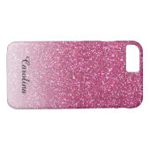 Rosa Glitzer, personalisiertes Mobile Case-Mate iPhone Hülle (Rückseite (Horizontal))