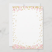 Rosa Glitzer Pferde Karussell Kinderdusche Einladu Einladung (Rückseite)