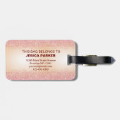 Rosa Glitzer Pinselstriche für Metallskriptmarken Gepäckanhänger (Rückseite horizontal)