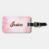 Rosa Glitzer Pinselstriche für Skriptmarken Gepäckanhänger (Vorderseite horizontal)