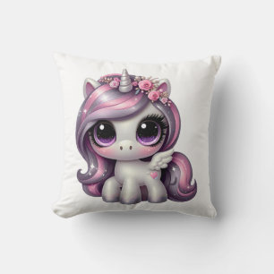 Rosa Glitzer Pony Unicorn Kissen