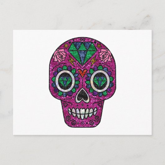 Rosa Glitzer Postkarte (Vorderseite)