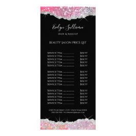 Rosa Glitzer-Preisliste Rack-Karte Werbekarte