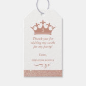 Rosa Glitzer Princess Crown Gefallen Geschenkanhänger (Vorderseite)