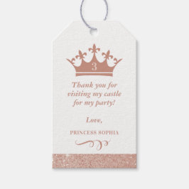 Rosa Glitzer Princess Crown Gefallen Geschenkanhänger