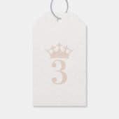 Rosa Glitzer Princess Crown Gefallen Geschenkanhänger (Rückseite)