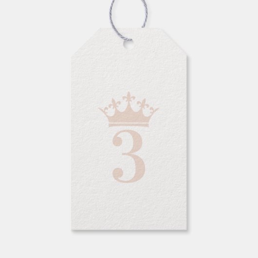 Rosa Glitzer Princess Crown Gefallen Geschenkanhänger (Rückseite)