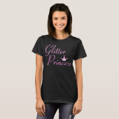 Rosa Glitzer Princess Crown Glitzer Glitzern T-Shirt (Vorne ganz)
