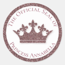 Rosa Glitzer Princess Crown Individuelle Name