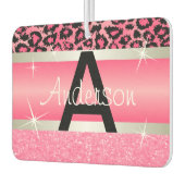Rosa Glitzer Print & Leopard Tier | Personalisiere Autolufterfrischer (Links)