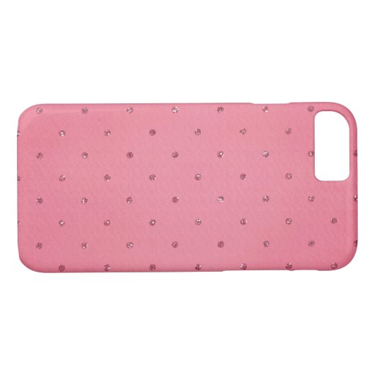 Rosa Glitzer Punkte Case-Mate iPhone Hülle (Rückseite (Horizontal))