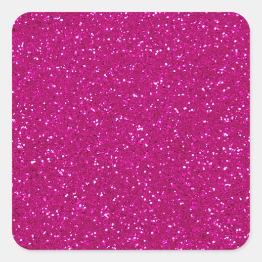 Rosa Glitzer Quadratischer Aufkleber (Vorderseite)
